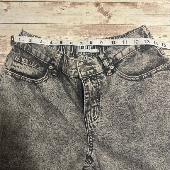 Disclosure Wide Leg Baggy Acid Stone Washed Jeans Women's Size 26 Black - Picture 6 of 6